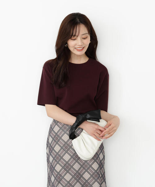 PROPORTION BODY DRESSING(プロポーションボディドレッシング)の「<ハンドウォッシャブル>ハーフスリーブニットプルオーバー / 1215270806(ニット/セーター・レディース・ブラック/ボルドー/ホワイト・FREE)」の11枚目の写真