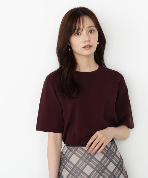 PROPORTION BODY DRESSING(プロポーションボディドレッシング)の「<ハンドウォッシャブル>ハーフスリーブニットプルオーバー / 1215270806(ニット/セーター・レディース・ブラック/ボルドー/ホワイト・FREE)」の12枚目の写真