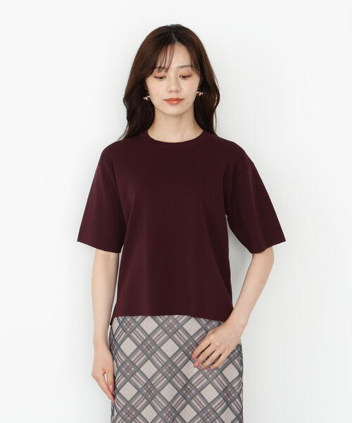 PROPORTION BODY DRESSING(プロポーションボディドレッシング)の「<ハンドウォッシャブル>ハーフスリーブニットプルオーバー / 1215270806(ニット/セーター・レディース・ブラック/ボルドー/ホワイト・FREE)」の13枚目の写真