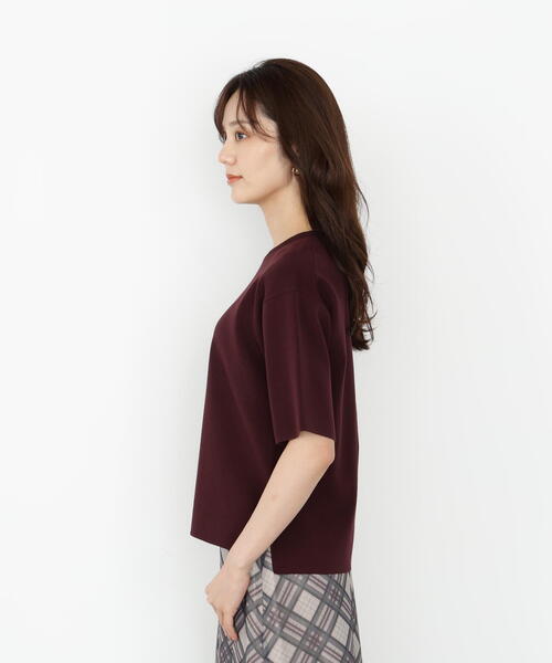 PROPORTION BODY DRESSING(プロポーションボディドレッシング)の「<ハンドウォッシャブル>ハーフスリーブニットプルオーバー / 1215270806(ニット/セーター・レディース・ブラック/ボルドー/ホワイト・FREE)」の14枚目の写真
