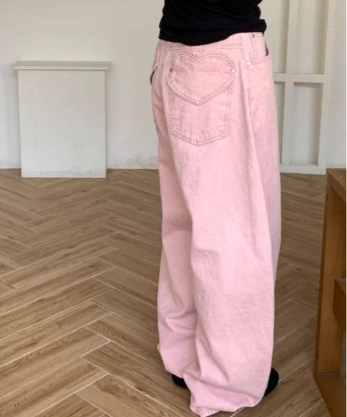 Aelina(エリナ)の「オーバーサイズデニムパンツ(デニムパンツ・レディース・モカ/ピンク・L/M/S)」の18枚目の写真