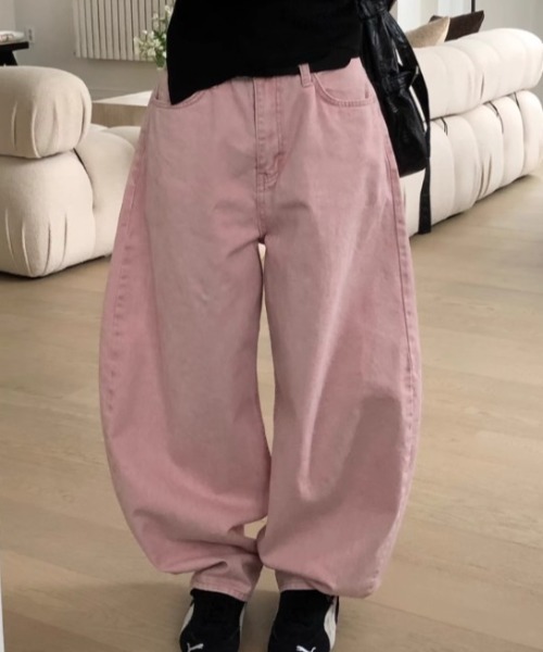 Aelina(エリナ)の「オーバーサイズデニムパンツ(デニムパンツ・レディース・モカ/ピンク・L/M/S)」の20枚目の写真