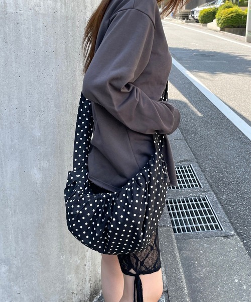 3.3 Field Trip （3.3フィールドトリップ）の「3.3 Field Trip／ドットギャザーBAG（ショルダーバッグ・レディース・ホワイト/ブラック・FREE）」の2枚目の写真