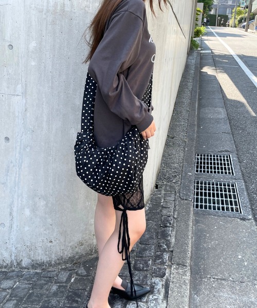 3.3 Field Trip （3.3フィールドトリップ）の「3.3 Field Trip／ドットギャザーBAG（ショルダーバッグ・レディース・ホワイト/ブラック・FREE）」の16枚目の写真