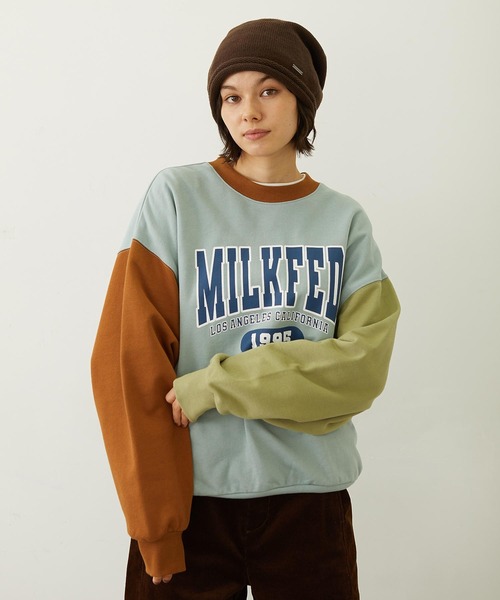 MILKFED.（ミルクフェド）の「COLOR BLOCK SWEAT TOP（スウェット・レディース・ライトブルー/ブラック/オートミール・M/L）」の16枚目の写真
