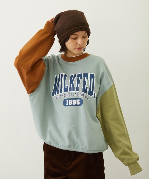 MILKFED.（ミルクフェド）の「COLOR BLOCK SWEAT TOP（スウェット・レディース・ライトブルー/ブラック/オートミール・M/L）」の17枚目の写真