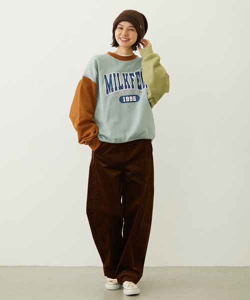 MILKFED.（ミルクフェド）の「COLOR BLOCK SWEAT TOP（スウェット・レディース・ライトブルー/ブラック/オートミール・M/L）」の21枚目の写真