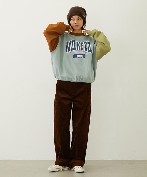 MILKFED.（ミルクフェド）の「COLOR BLOCK SWEAT TOP（スウェット・レディース・ライトブルー/ブラック/オートミール・M/L）」の22枚目の写真