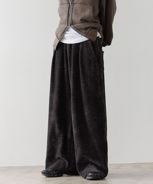 PBLIM（ページボーイリム）の「《UNISEX》ベロアワイドイージーパンツ（その他パンツ・レディース・ブラウン系その他/グレー系その他/ボルドー・LARGE/MEDIUM）」の2枚目の写真