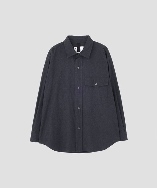 MHL.（エムエイチエル）の「RECYCLED DENIM TWILL（シャツ/ブラウス・メンズ・ブラック・SMALL/MEDIUM/LARGE）」の2枚目の写真