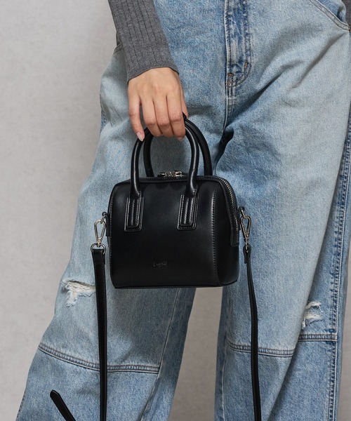 Ungrid(アングリッド)の「【Ungrid/アングリッド】 シンプルスムース ミニボストンバッグ(ボストンバッグ・レディース・ベージュ/ブラック/ダークグリーン/アイボリー/グレー/キャメル・FREE)」の3枚目の写真