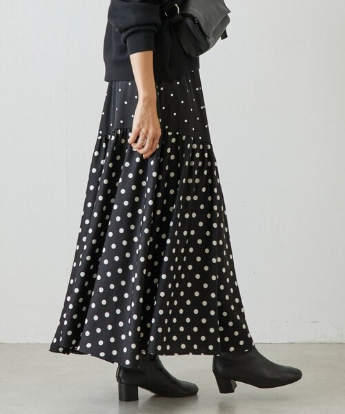 セール】ドットパッチワークロングスカート（スカート）｜BEARDSLEY