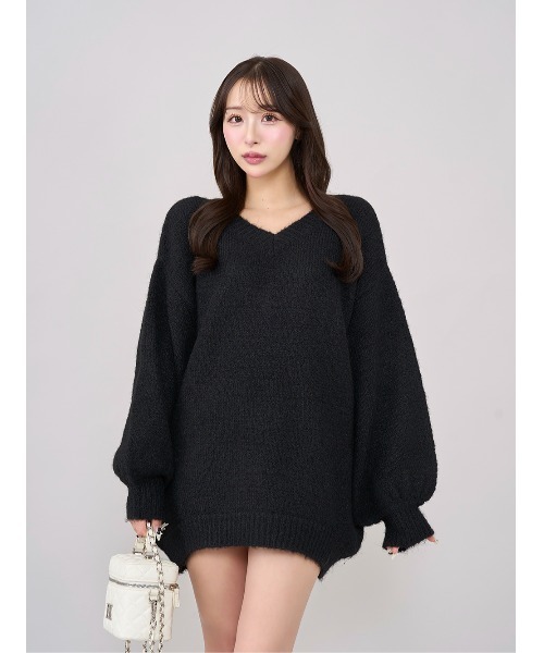 Darich ダーリッチ　ビッグリボンバックオープンニットトップス　新品 ビッグリボンバックオープンニットトップス（ニット/セーター