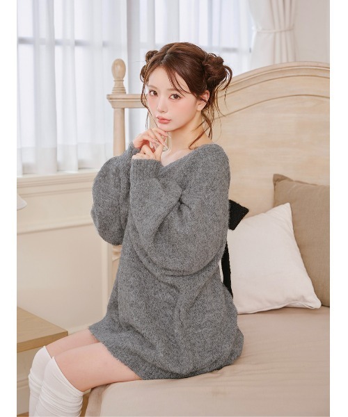 【新品タグ付き】Darich ビッグリボンバックオープンニットトップス ダーリッチ Darich ビッグリボンバックオープンニットトップス