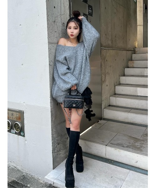 Darich（ダーリッチ）の「ビッグリボンバックオープンニット