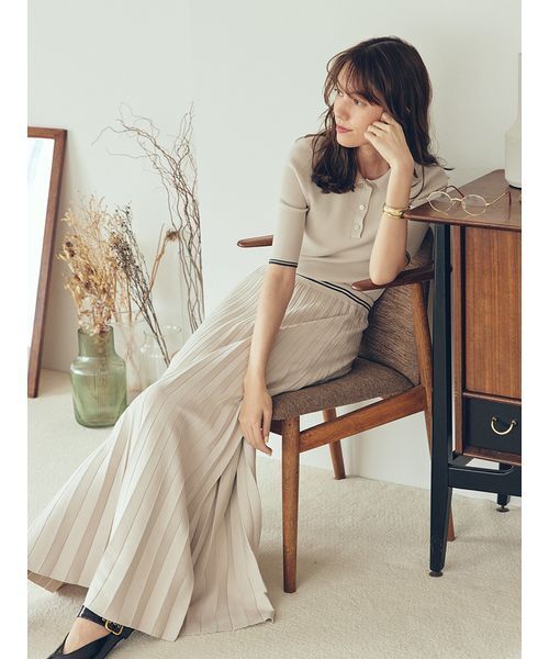 WEB限定カラー】【セットアップ対応】ポロ衿リブニットプル