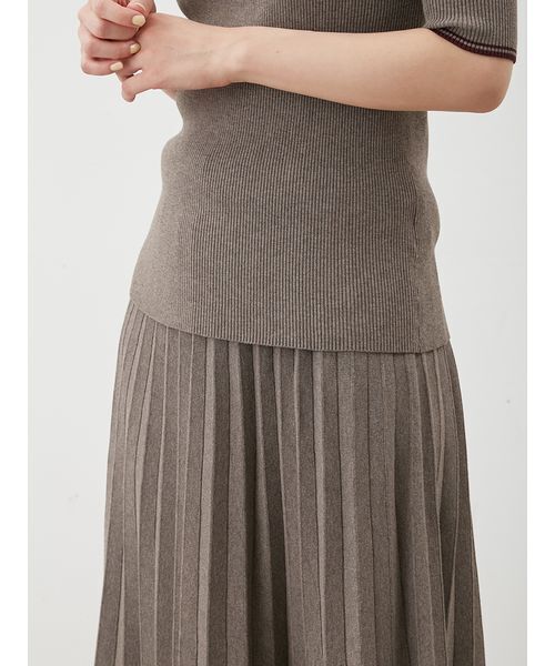 ミラオーウェン＊ポロ衿リブニットプルオーバー＊新品 WEB限定カラー】【セットアップ対応】ポロ衿リブニットプル