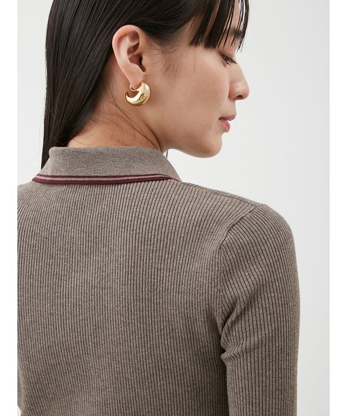 【セットアップ対応】ポロ衿リブニットプルオーバー WEB限定カラー】【セットアップ対応】ポロ衿リブニットプル