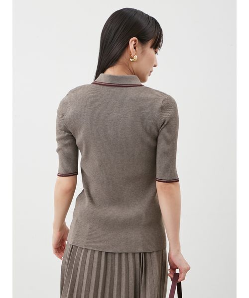 【セットアップ対応】ポロ衿リブニットプルオーバー セットアップ対応】ポロ衿リブニットプルオーバー(ニット