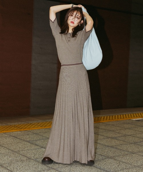 セール】【WEB限定カラー】【セットアップ対応】ポロ衿リブニットプル