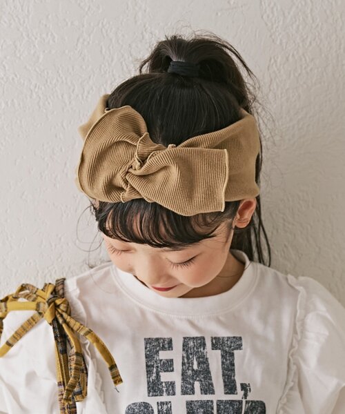 CIAOPANIC TYPY（チャオパニックティピー）の「【KIDS】ねじり太ターバン（その他小物・キッズ・チャコールグレー/グレー/ブラウン/ベージュ・ONE SIZE）」の4枚目の写真