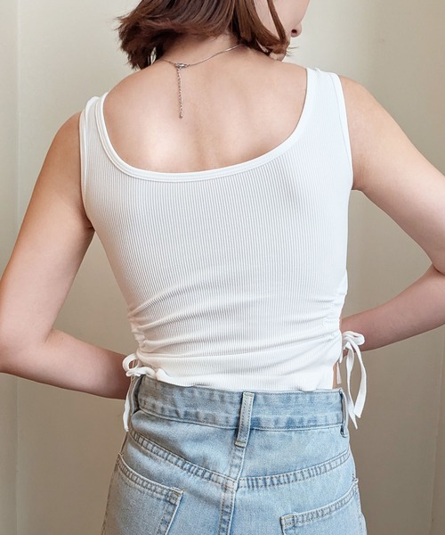 styiro（スタイロ）の「カップ付きサイド絞りダブルフェイスタンクトップ（タンクトップ・レディース・ホワイト/レッド/ブラック・FREE）」の7枚目の写真