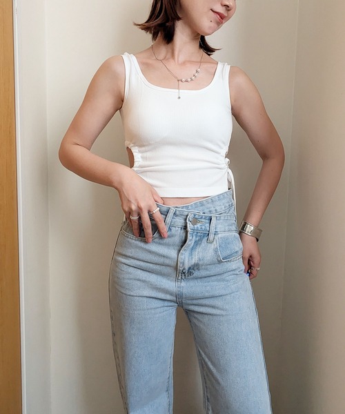 styiro（スタイロ）の「カップ付きサイド絞りダブルフェイスタンクトップ（タンクトップ・レディース・ホワイト/レッド/ブラック・FREE）」の10枚目の写真