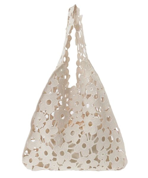 Green　Parks（グリーンパークス）の「・cache cache フラワーレーストートバッグ（トートバッグ・レディース・アイボリー/ブラック/グレー・FREE）」の15枚目の写真