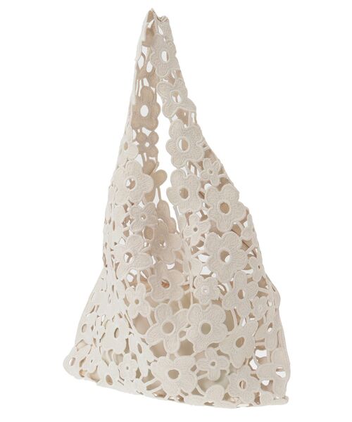 Green　Parks（グリーンパークス）の「・cache cache フラワーレーストートバッグ（トートバッグ・レディース・アイボリー/ブラック/グレー・FREE）」の6枚目の写真