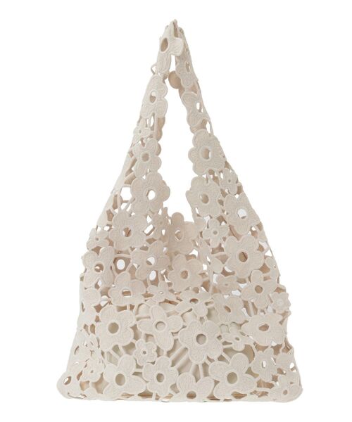 Green　Parks（グリーンパークス）の「・cache cache フラワーレーストートバッグ（トートバッグ・レディース・アイボリー/ブラック/グレー・FREE）」の4枚目の写真