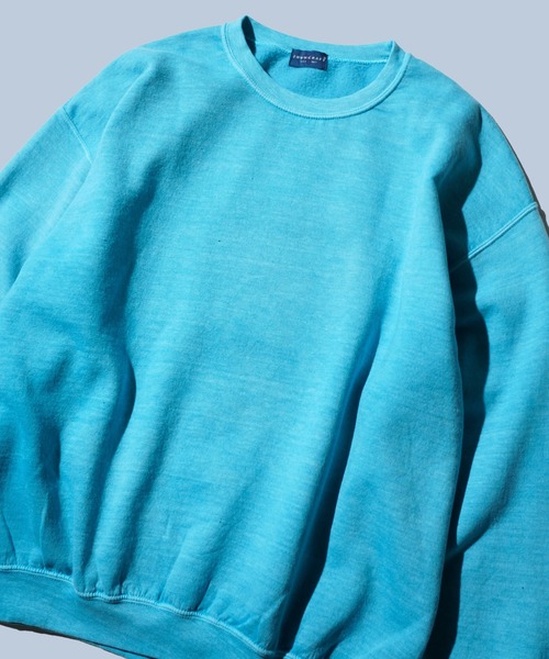 TOWNCRAFT（タウンクラフト）の「TOWNCRAFT / タウンクラフト 90S PIGMENT CREW SWEAT ヴィンテージ加工 ピグメントダイ クルーネックスウェット（スウェット・メンズ・ネイビー/ライトグリーン/ターコイズブルー/グレー/ブラック/ライトブルー/ブルーグレー/オリーブ/ピンク/パープル・MEDIUM/LARGE/XX-LARGE/X-LARGE）」の8枚目の写真