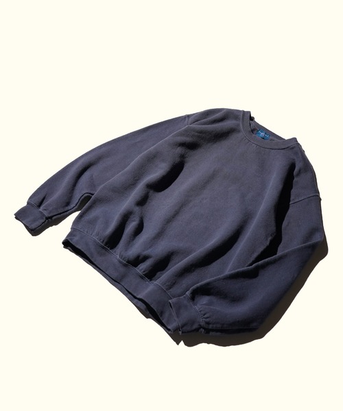 TOWNCRAFT(タウンクラフト)の「TOWNCRAFT / タウンクラフト 90S PIGMENT CREW SWEAT ヴィンテージ加工 ピグメントダイ クルーネックスウェット(スウェット・メンズ・ネイビー/ライトグリーン/ターコイズブルー/グレー/ブラック/ライトブルー/ブルーグレー/オリーブ/ピンク/パープル/ナチュラル/インディゴブルー/ダークネイビー/ダークブラウン・MEDIUM/LARGE/XX-LARGE/X-LARGE)」の12枚目の写真