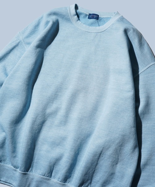 TOWNCRAFT（タウンクラフト）の「TOWNCRAFT / タウンクラフト 90S PIGMENT CREW SWEAT ヴィンテージ加工 ピグメントダイ クルーネックスウェット（スウェット・メンズ・ネイビー/ライトグリーン/ターコイズブルー/グレー/ブラック/ライトブルー/ブルーグレー/オリーブ/ピンク/パープル・MEDIUM/LARGE/XX-LARGE/X-LARGE）」の4枚目の写真