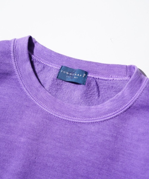 TOWNCRAFT（タウンクラフト）の「TOWNCRAFT / タウンクラフト 90S PIGMENT CREW SWEAT ヴィンテージ加工 ピグメントダイ クルーネックスウェット（スウェット・メンズ・ネイビー/ライトグリーン/ターコイズブルー/グレー/ブラック/ライトブルー/ブルーグレー/オリーブ/ピンク/パープル・MEDIUM/LARGE/XX-LARGE/X-LARGE）」の21枚目の写真