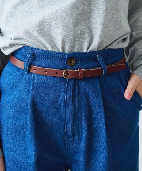 bulle de savon（ビュルデサボン）の「△レザー細ベルト（ベルト・レディース・ブラウン/ブラック・FREE）」の3枚目の写真