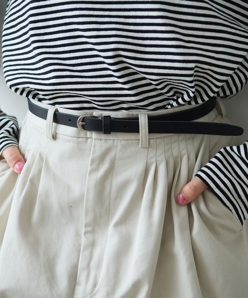 bulle de savon（ビュルデサボン）の「△レザー細ベルト（ベルト・レディース・ブラウン/ブラック・FREE）」の4枚目の写真