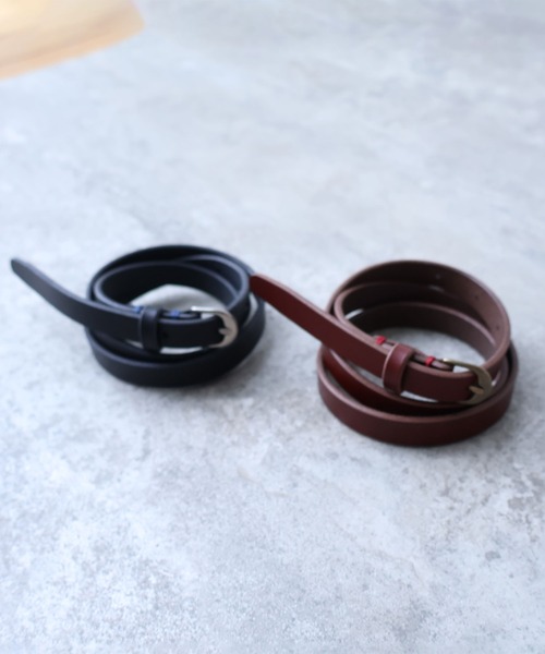 bulle de savon（ビュルデサボン）の「△レザー細ベルト（ベルト・レディース・ブラウン/ブラック・FREE）」の6枚目の写真
