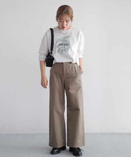 NOMBRE IMPAIR(ノンブルアンペール)の「コードストレッチ ワイドフレアパンツ(その他パンツ・レディース・パープル/グレイッシュベージュ/チャコールグレー・MEDIUM/SMALL)」の20枚目の写真