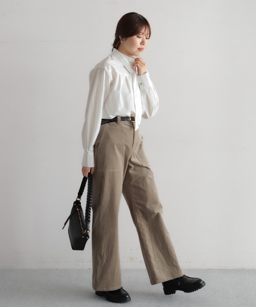 NOMBRE IMPAIR(ノンブルアンペール)の「コードストレッチ ワイドフレアパンツ(その他パンツ・レディース・パープル/グレイッシュベージュ/チャコールグレー・MEDIUM/SMALL)」の19枚目の写真
