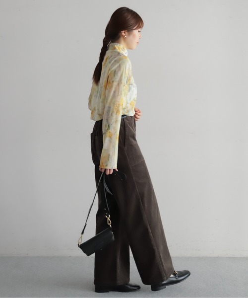 NOMBRE IMPAIR(ノンブルアンペール)の「コードストレッチ ワイドフレアパンツ(その他パンツ・レディース・パープル/グレイッシュベージュ/チャコールグレー・MEDIUM/SMALL)」の10枚目の写真
