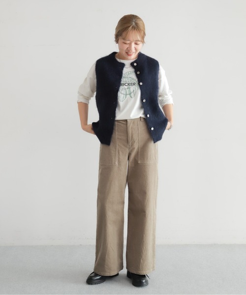 NOMBRE IMPAIR(ノンブルアンペール)の「コードストレッチ ワイドフレアパンツ(その他パンツ・レディース・パープル/グレイッシュベージュ/チャコールグレー・MEDIUM/SMALL)」の22枚目の写真