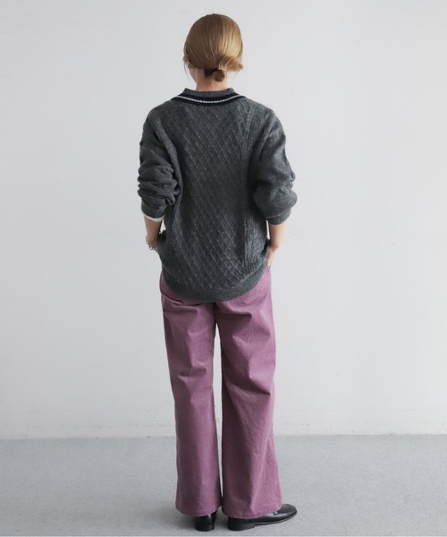 コードストレッチ ワイドフレアパンツ | NOMBRE IMPAIR