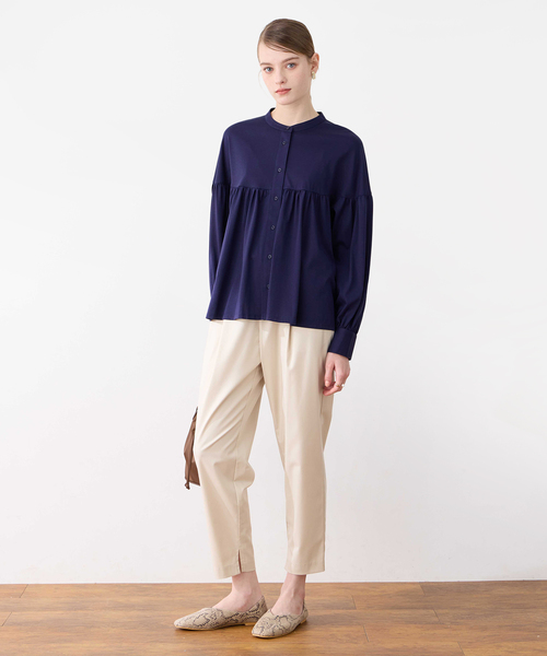 LE SOUK HOLIDAY（ルスークホリデー）の「ストレッチタックテーパードパンツ【6色展開・ウエストゴム・通年素材】（その他パンツ・レディース・オフホワイト/チャコールグレー/ピンク/ワインレッド/モカ/ブラック・S/M/L）」の18枚目の写真