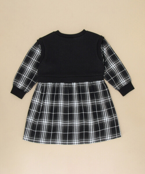 COMME CA ISM（コムサイズム）の「チェック ワンピース(ベビーサイズ)（ワンピース・キッズ・ブラック系・80-90cm）」の2枚目の写真