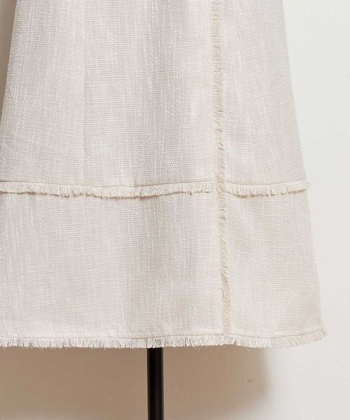 NOELA（ノエラ）の「フリンジラインツイードワンピース（ワンピース・レディース・ブラック/ベージュ/グレー・S/M）」の8枚目の写真