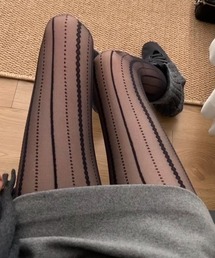 Vipoa（ヴィポア）の「LACE STRIPE SHEER STOCKINGS レースストライプシアーストッキング（タイツ/ストッキング・レディース）」