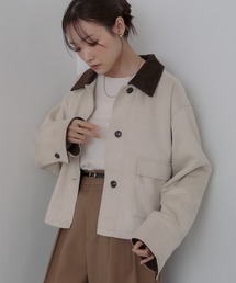 Bab（バブ）の「フェイクスエード×コーデュロイショートカバーオール（その他アウター）」