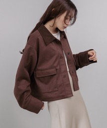 Bab（バブ）の「フェイクスエード×コーデュロイショートカバーオール（その他アウター）」