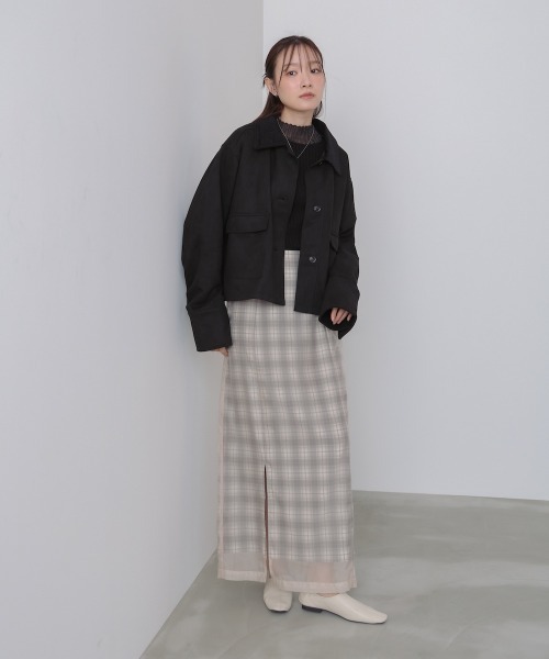 Bab(バブ)の「フェイクスエード×コーデュロイショートカバーオール(その他アウター・レディース・ブラック/ホワイト系その他/ブラウン・M)」の21枚目の写真