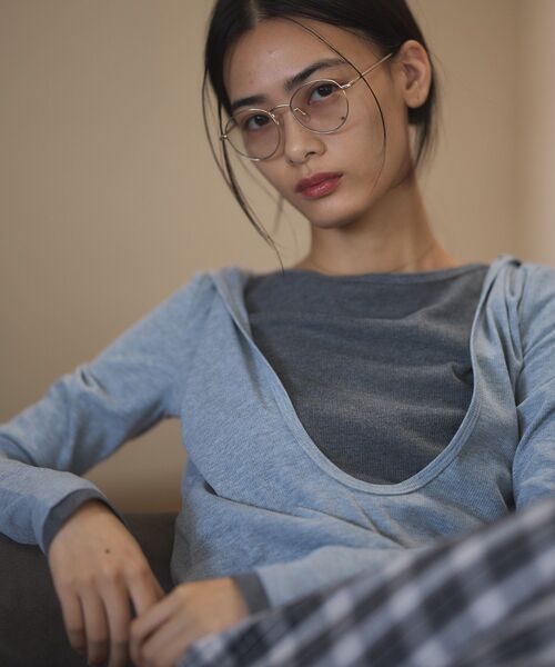 CRAFT STANDARD BOUTIQUE（クラフトスタンダードブティック）の「レイヤード風フード付きプルオーバー◆（Tシャツ/カットソー・レディース・グレー/ブラウン・FREE）」の11枚目の写真